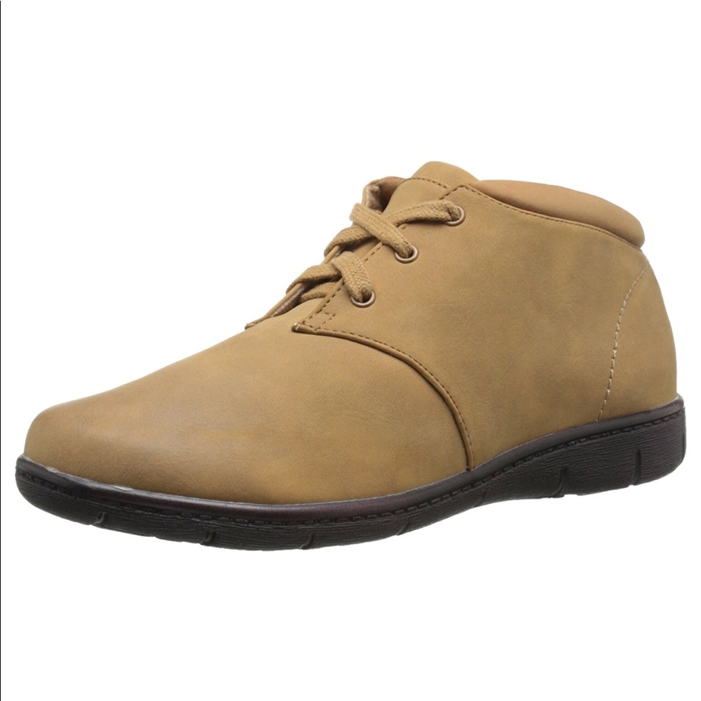 Tan Comfort Lace Up Chukka Boyfriend Bootie - Picture 3 of 5